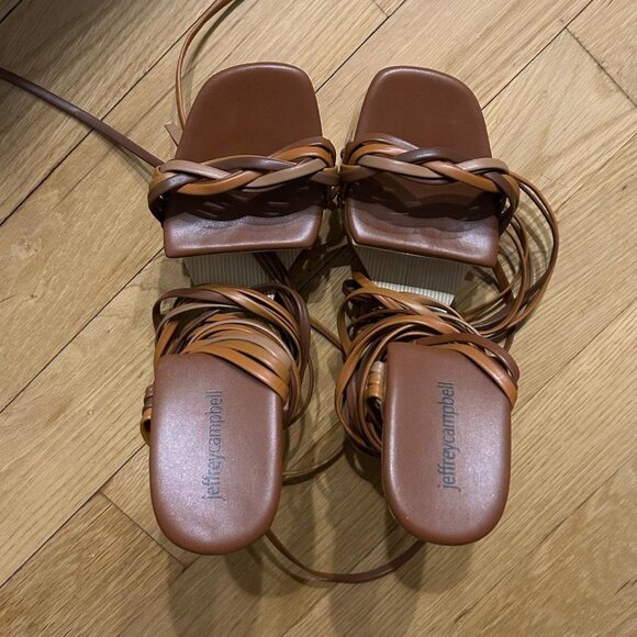 Jeffrey Campbell Maze Platform Leather Lace Up Wedges. - Picture 6 of 8